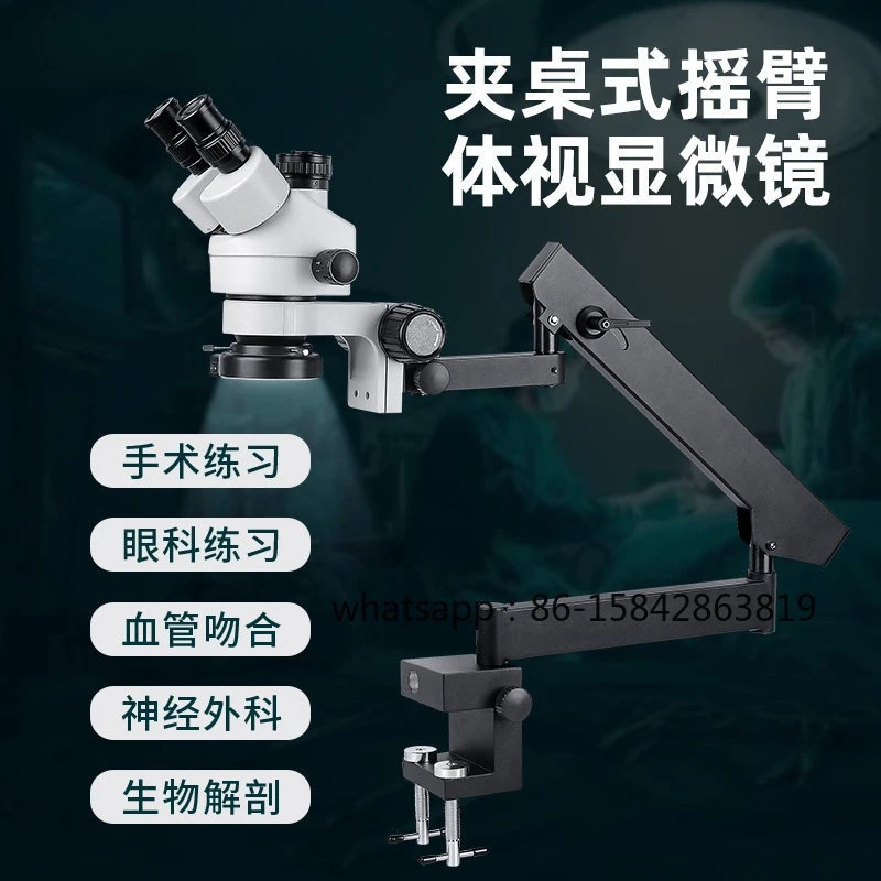 Trinocular Rocker Arm Training Vascular Anastomosis Dissection Clamp Table Microscope Swing Arm