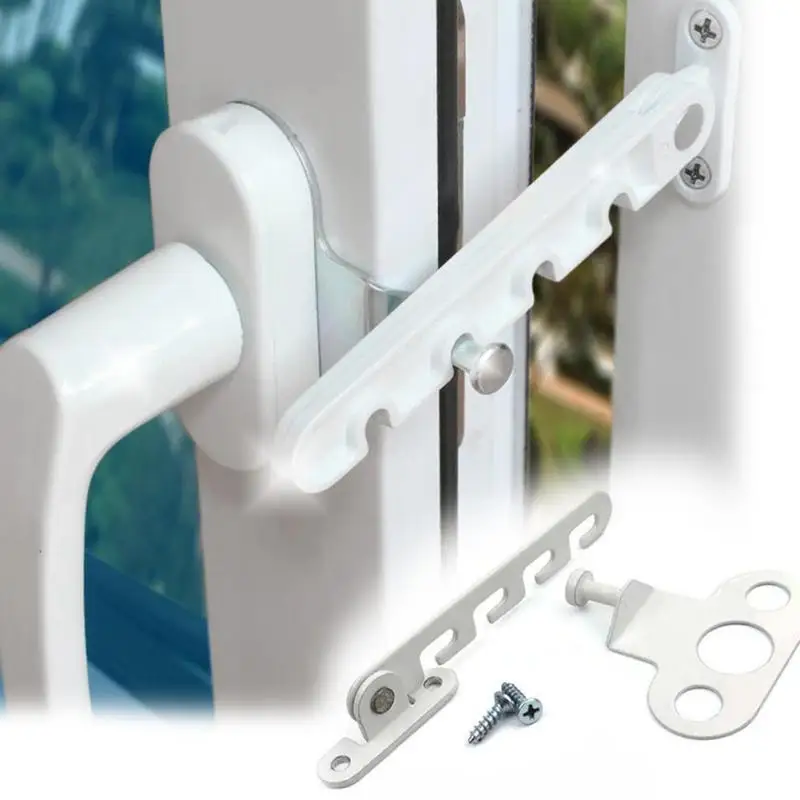 1 Set Window Stopper Plastic Steel Inward Opening Door And Window Position Stopper Retainer Child Safety Windproof Bracket Lock