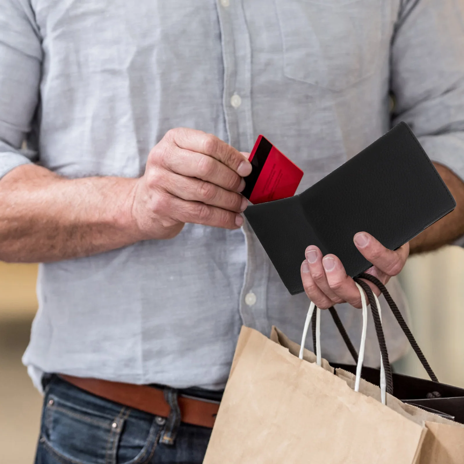 Multi Organizer Wallet For Men Large Capacity Credit Id Cards Holder Business Cards Pouch Office Party Daily