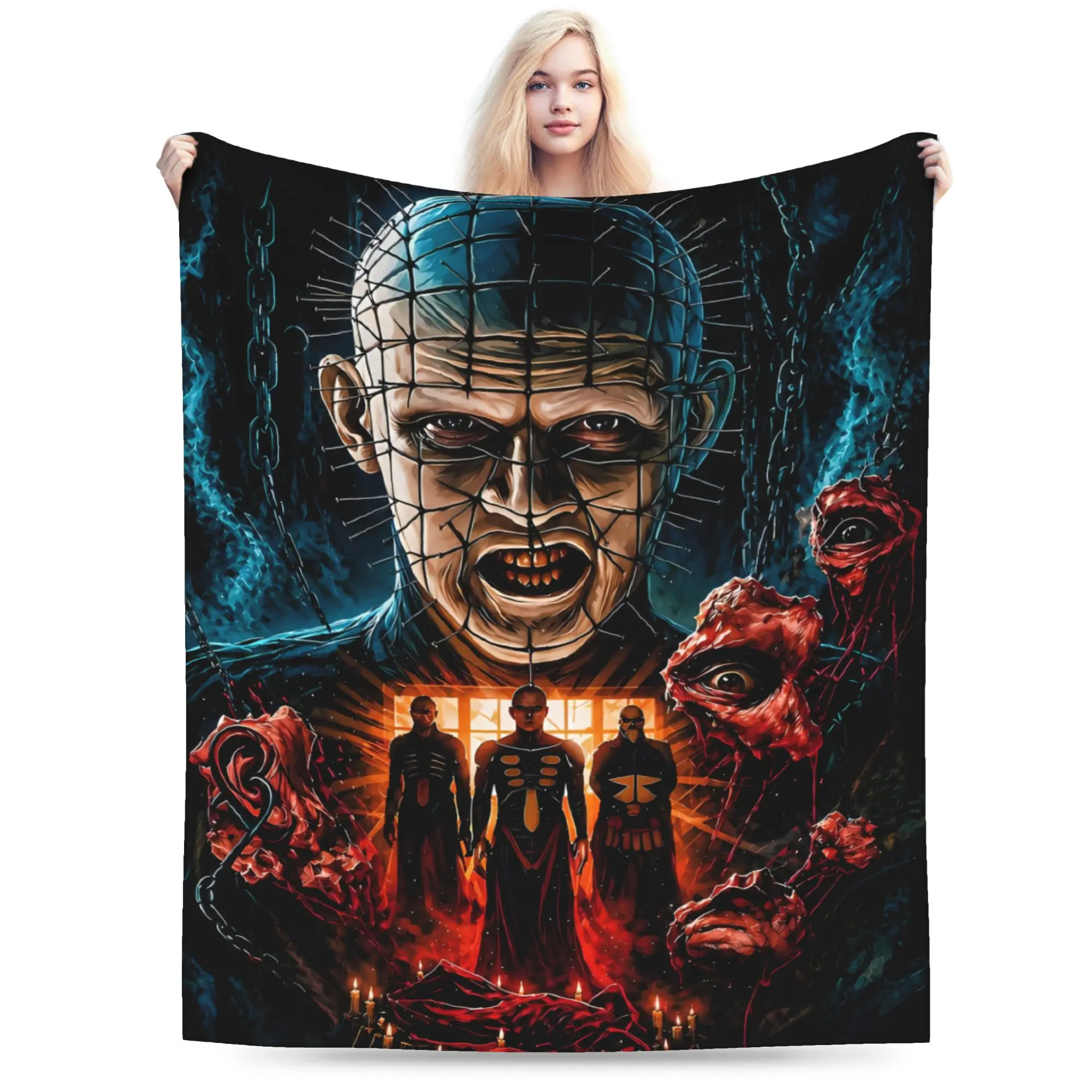 Hellraiser Pinhead Lament Blanket Quality Super Soft  Throw Blanket Winter Child Bedroom Funny Bedspread