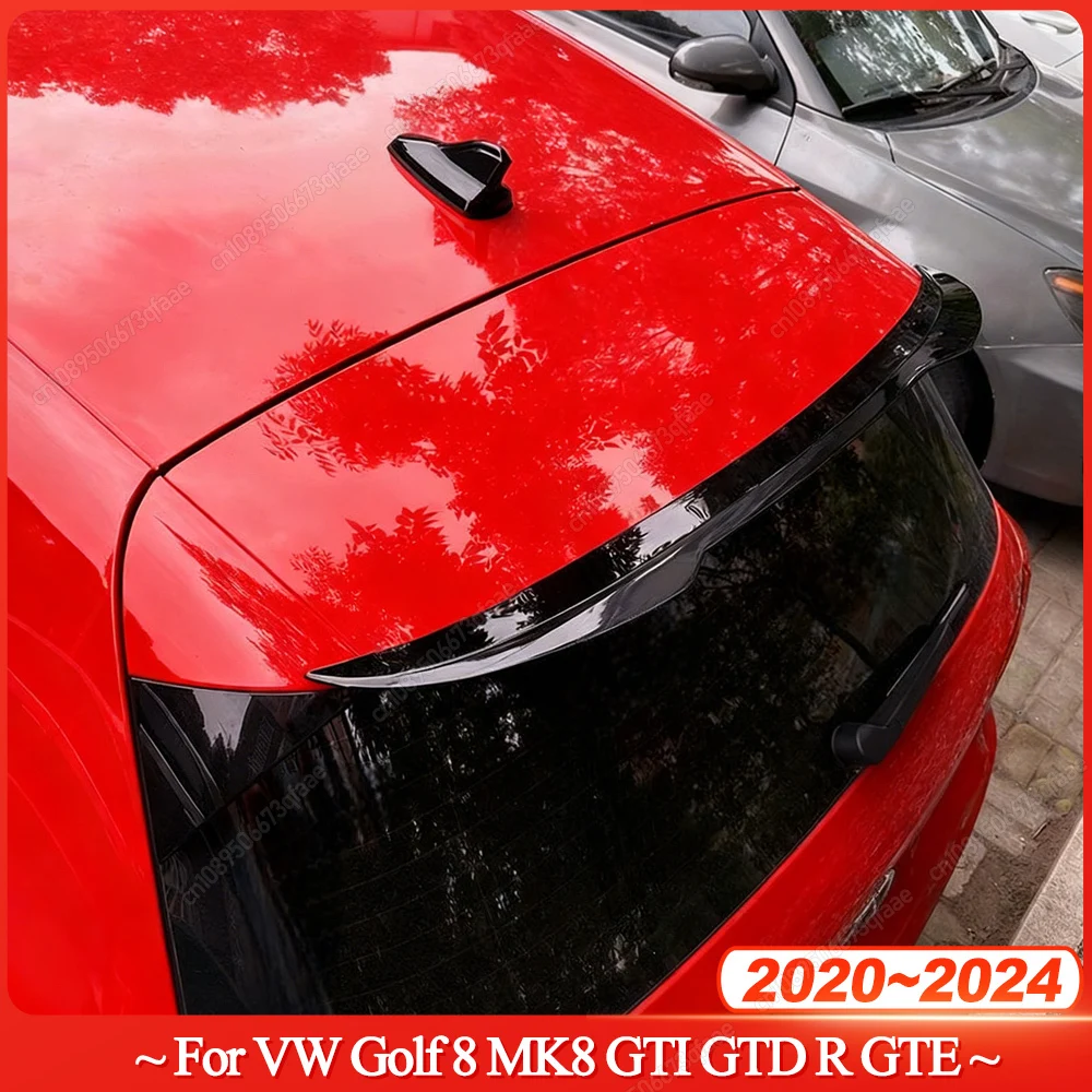 For VW Golf 8 MK8 GTI GTD R GTE 2020-2024 Car Rear Roof Spoiler Wing Rear Spoiler Cap Rear Trunk Lip Extension