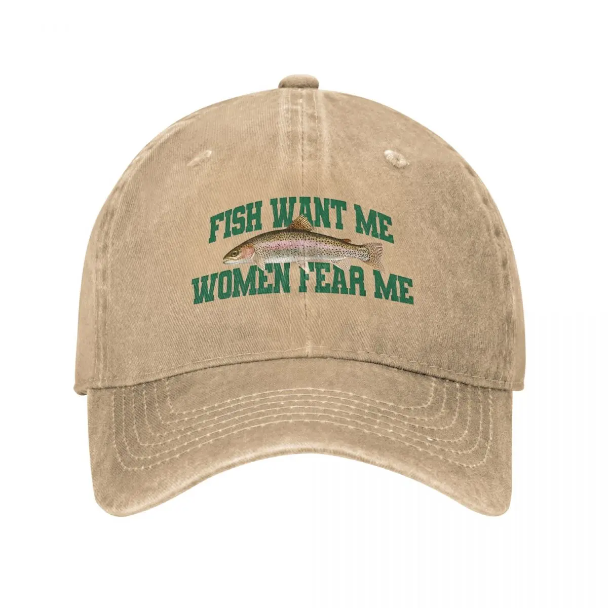 Vintage Fish Want Me Women Fear Me Meme Baseball Caps Unisex Distressed Denim Sun Cap Funny Saying Fishing Outdoor Travel Hats