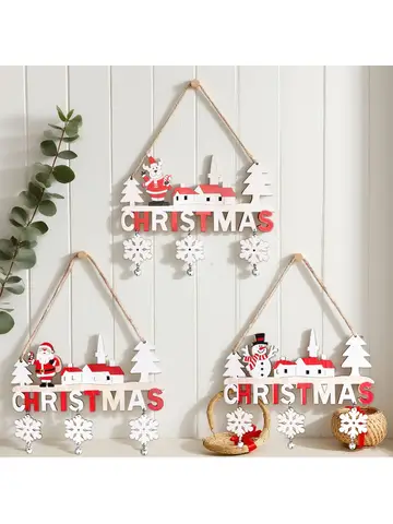 3 pezzi di ornamenti natalizi in legno per decorazioni natalizie per alberi da appendere con corda per abbellimenti centrotavola artigianali