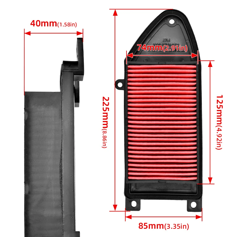 Motorcycle High Flow Car Air Filter Combinations for Kymco 125 150 200 People 200i People S 125 150 200 Agility City 16 Wheels