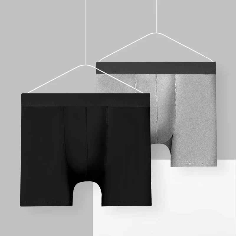 

Мужское удлиненное спортивное нижнее белье, 2 шт., быстросохнущие трусы-шорты из ледяного шелка больших размеров, мужские трусы-шорты с защитой от натирания