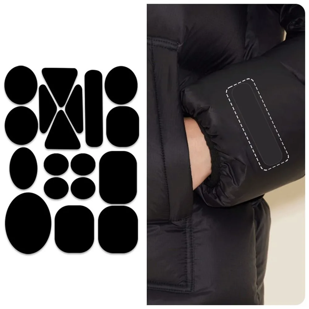 New Apparel Applique Self Adhesive Black Patches Thermal Transfer Washable Waterproof Patch Jacket Repair Clothes Repair Holes