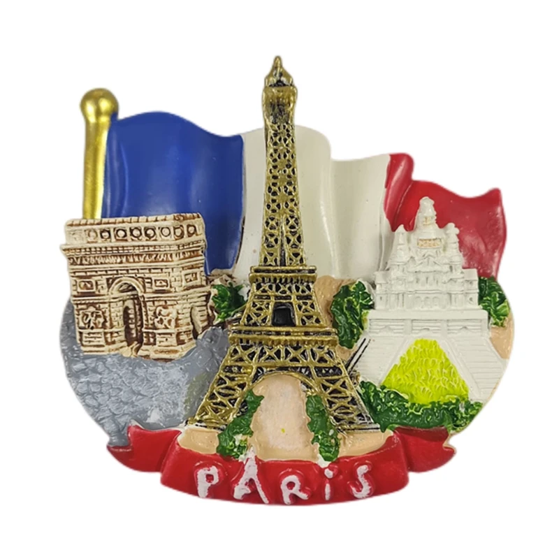 France Fridge Magnets L’Arc de Triomphe Bordeaux Saint-Tropez Cathédrale Notre Dame de Paris Strasbourg Fridge Stickers