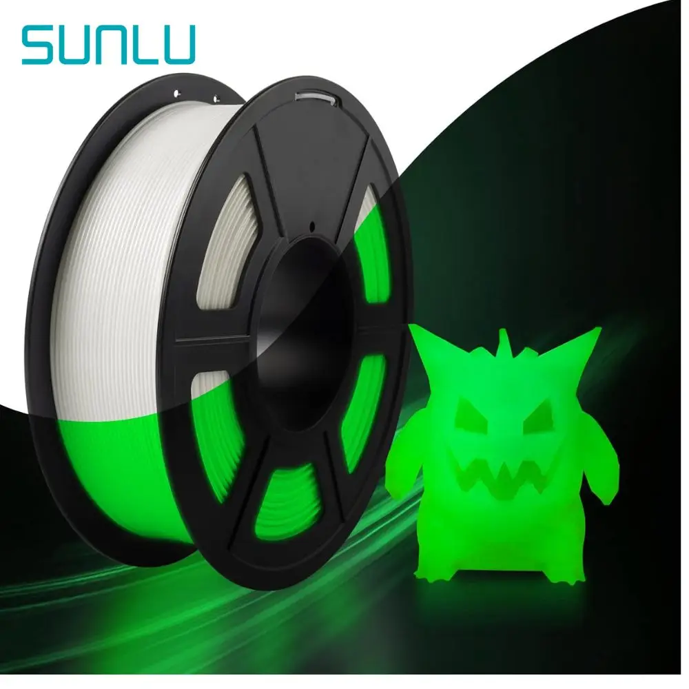 SUNLU PLA Noctilucent 3D Printer Filament 1.75mm 1KG Spool Glow in the Dark Materials For 3D Printings with RoHS and Reach