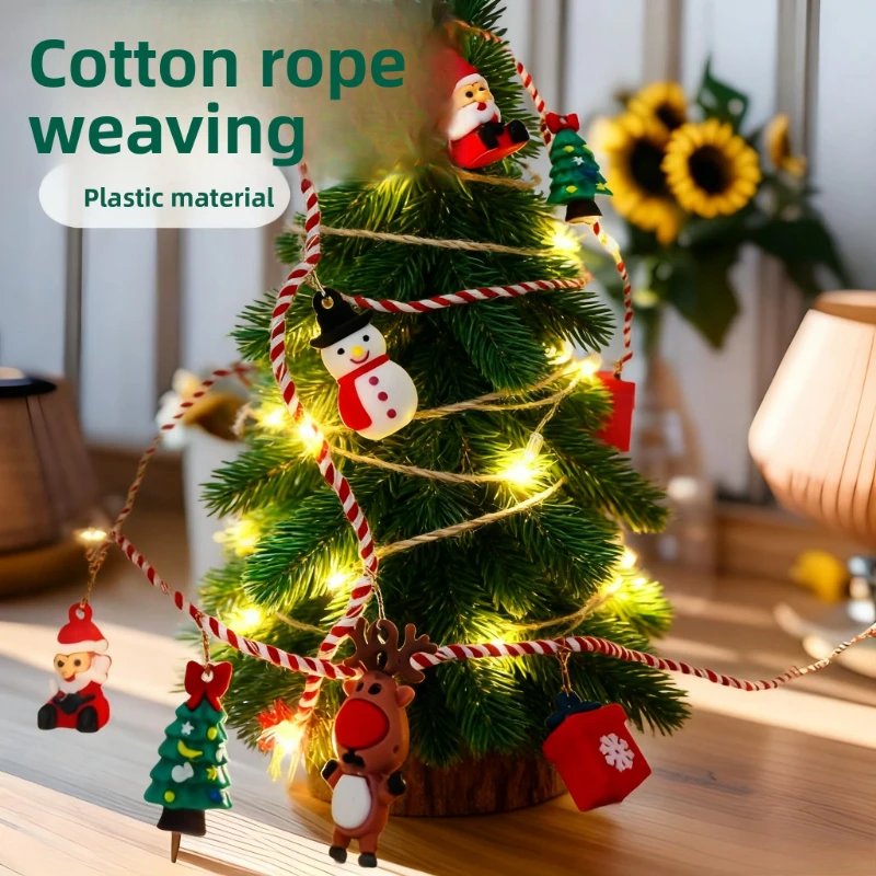 

2025 New LED Christmas Drop Plastic Cotton Rope Bell Christmas Tree Light String Room Atmosphere Decorative Lights