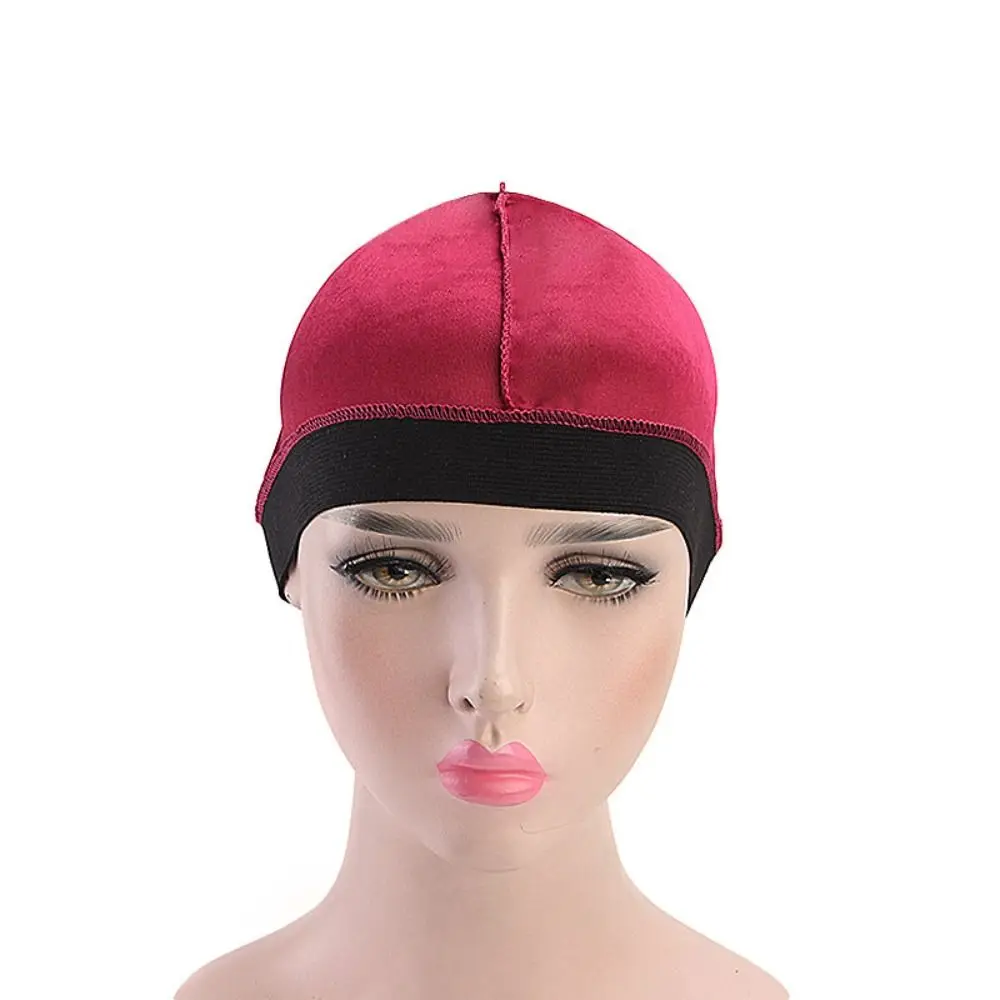 Men Durag Hats Wave Caps Head Wrap Solid Color Elastic Breathable Beanie Headwrap Bonnet Durag Cap for Men Fashion New 2024