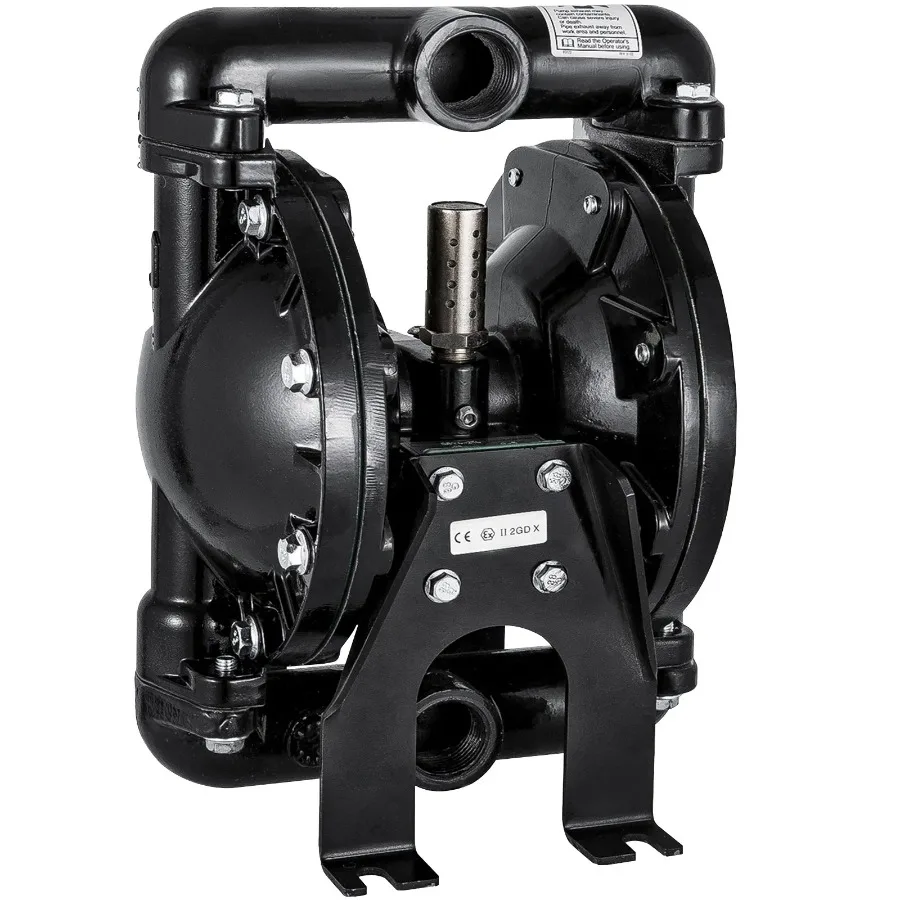 

AirOperated Double Diaphragm Pump 1 inch Inlet Outlet Aluminum 35 GPM Max 120PSI for Industrial Use QBY425LF461inch35
