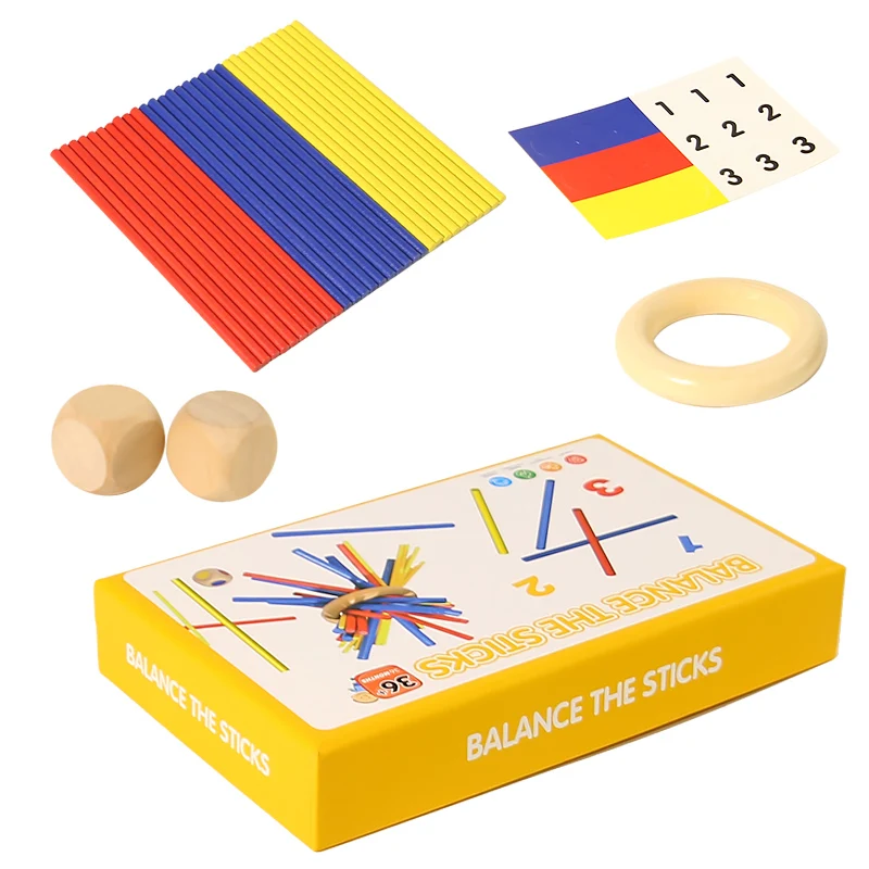 Bâtons en bois, Puzzle à empiler stable, jouets pour enfants en bas âge, Montessori, couleurs assorties, motricité Fine, jouets éducatifs sensoriels