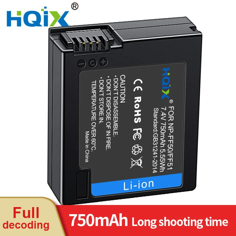 

HQIX for Sony DCR-HC1000 IP1 IP5 IP7 IP45E IP55 IP200K IP210 IP220 PC106 PC107 PC108 PC109 Camera NP-FF50 FF51 Charger Battery