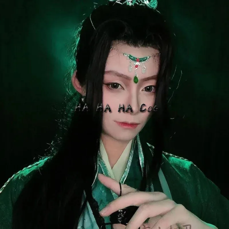 Anime Tian Guan Ci Fu Qi Rong Cosplay Wig Self-Rescue System Shen Yuan Cosplay Halloween Accessories Fan Lantern Headwear Props