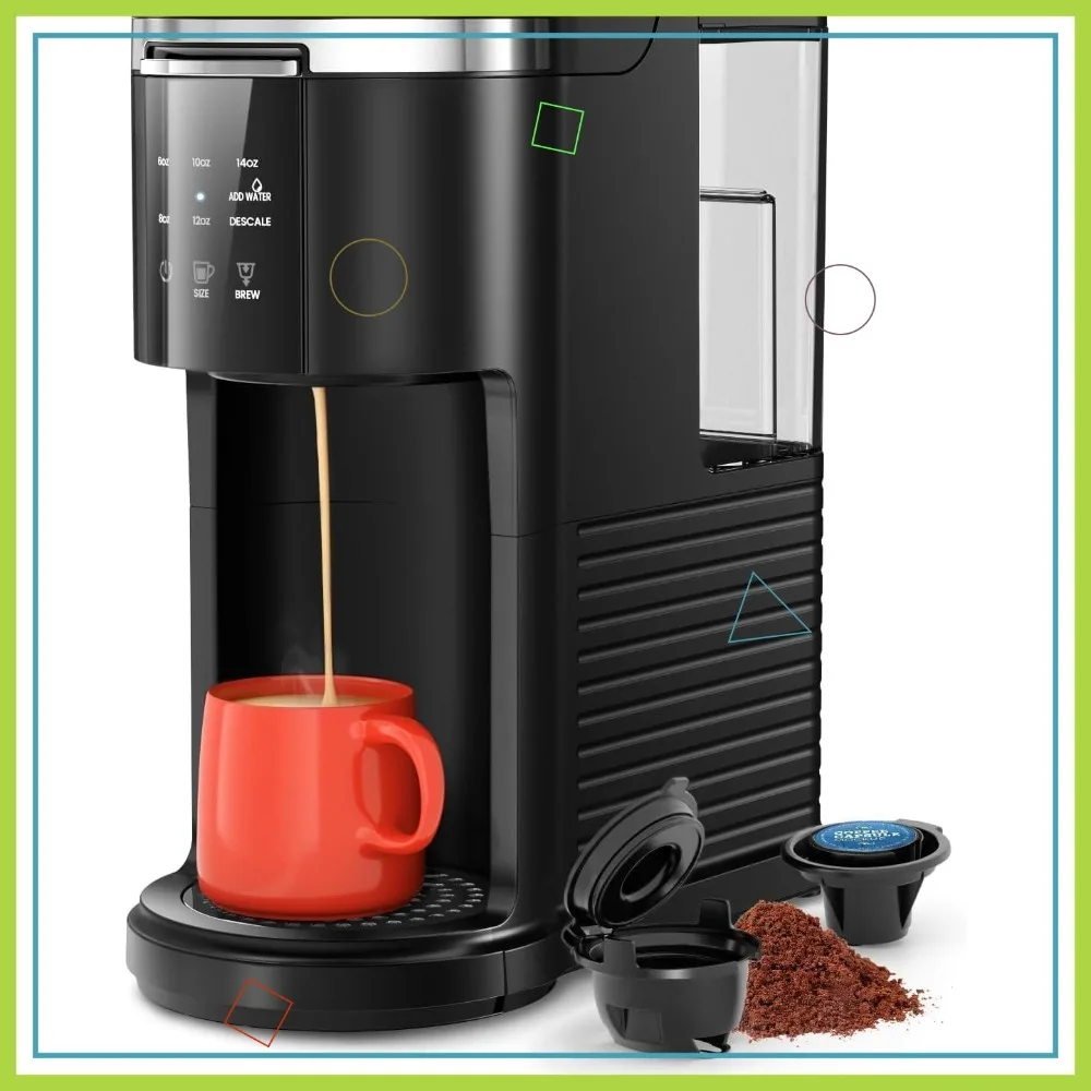 

2-in-1 Single Serve Coffee Maker: K-Cup & Ground, 5 Brew Sizes, 40oz Tank, Self-Cleaning