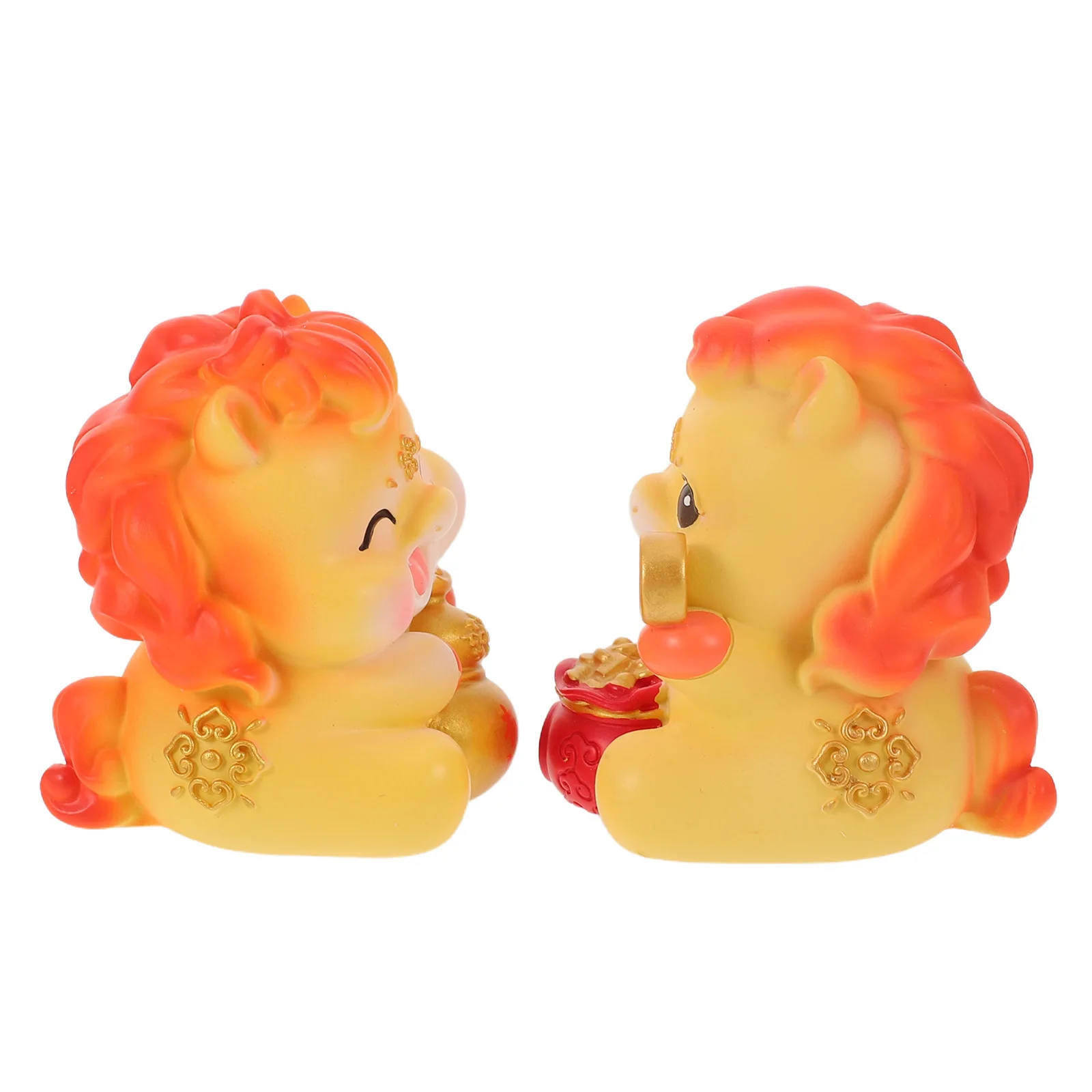 

2Pcs Mini Resin Horse Statue Chinese Zodiac Decoration Year of The Horse 2026 Lucky Desk Sculpture Chinese New Year Ornament