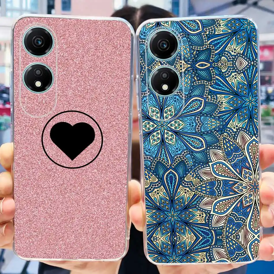 Dla honoru X5 Plus etui WOD-LX1 WOD-LX2 WOD-LX3 2023 modne eleganckie wzory miฤkkie silikonowe etui na telefon TPU dla Honor X5Plus