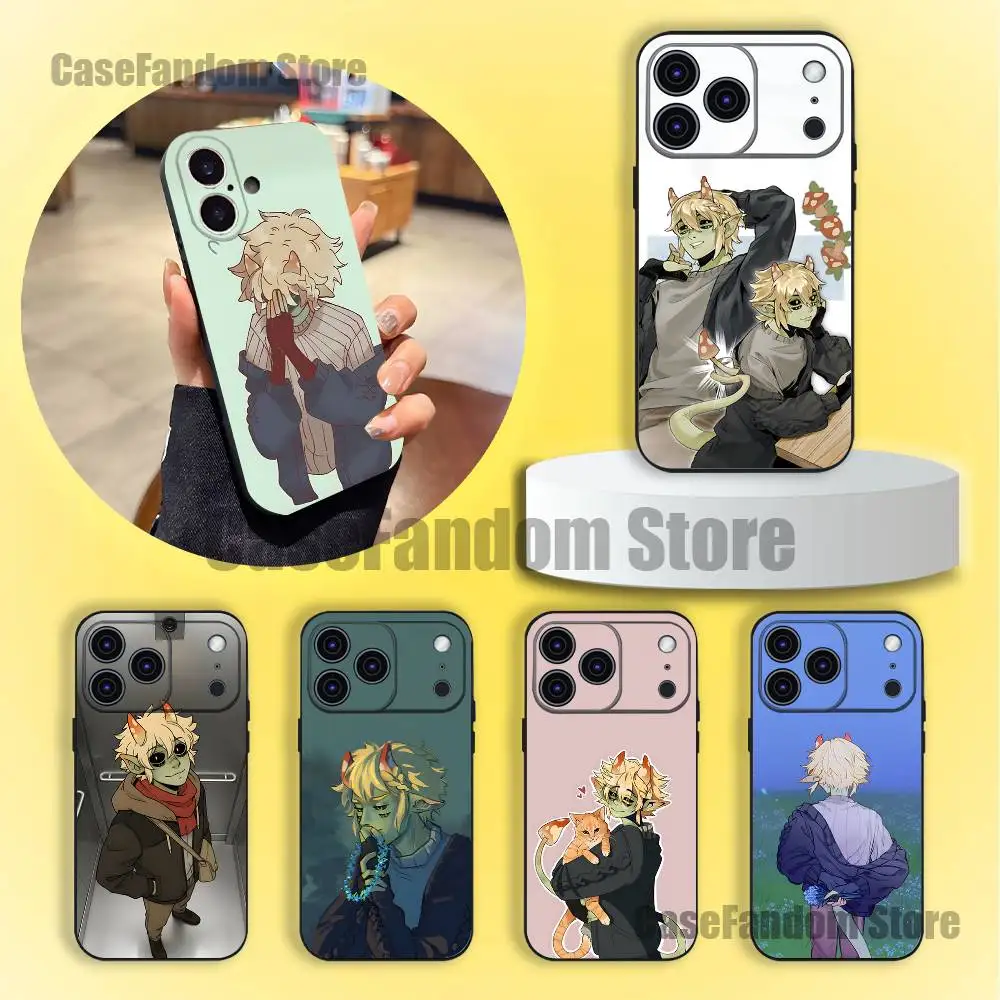 

Mushroom Oasis Anime Phone Case For iPhone 17,16,15,14,13,12,11,Pro,Max,Plus Black Shockproof Soft Cover