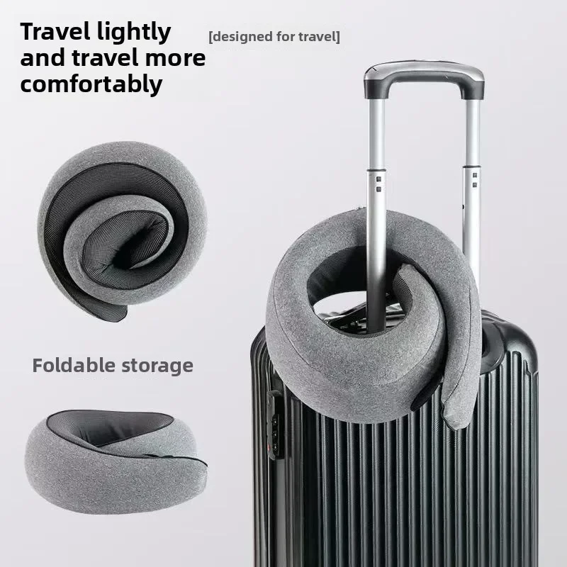 وسادة الرقبة وسادة السفر رغوة الذاكرة وسادة دعم الذقن الناعمة مع دعم الرأس 360 درجة 2027