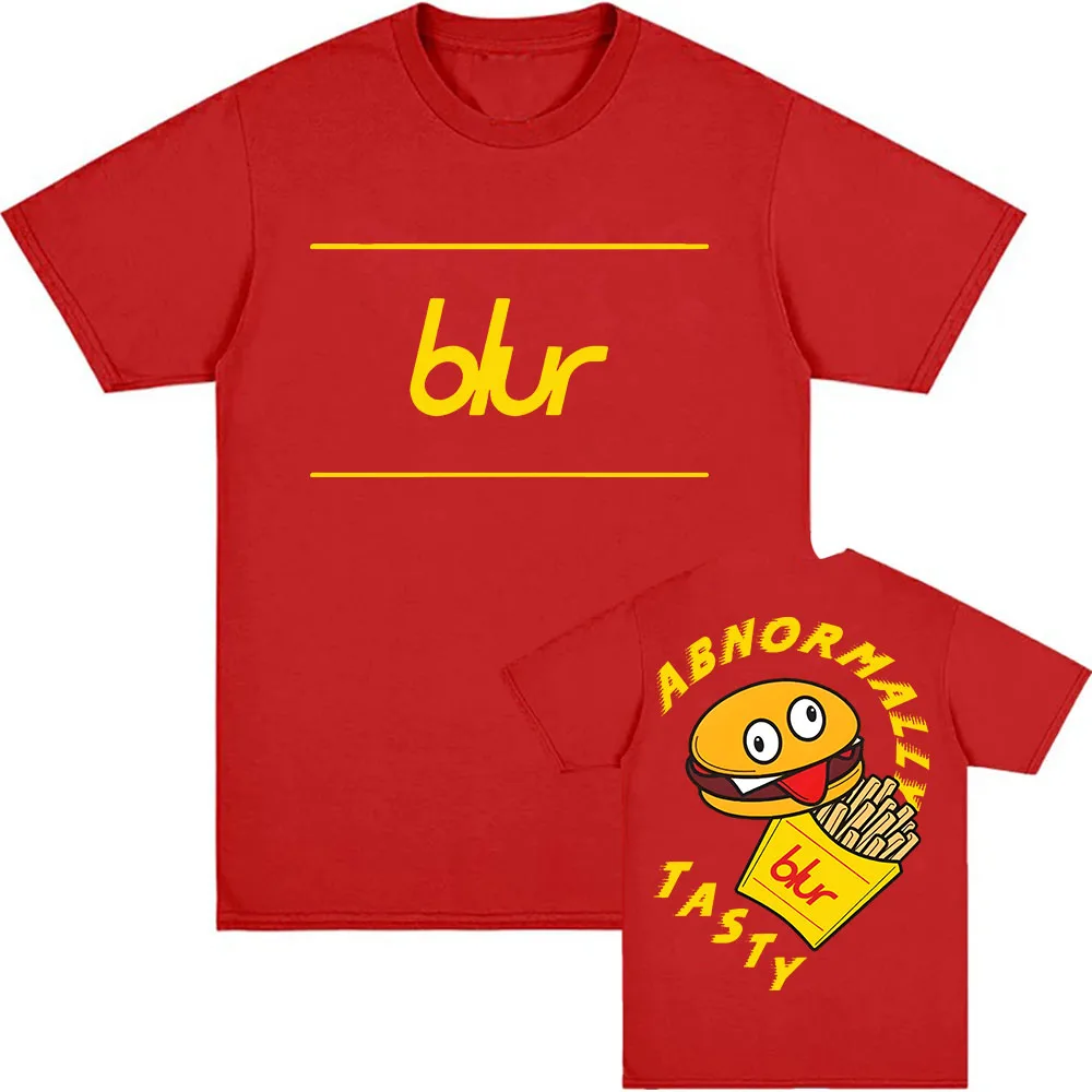 

Blur Dan Abnormal Tee Cotton Short Sleeve Men Women Tshirts Unisex Streetwear Funny Cartoon Hamburgers and French Fries T Shirt