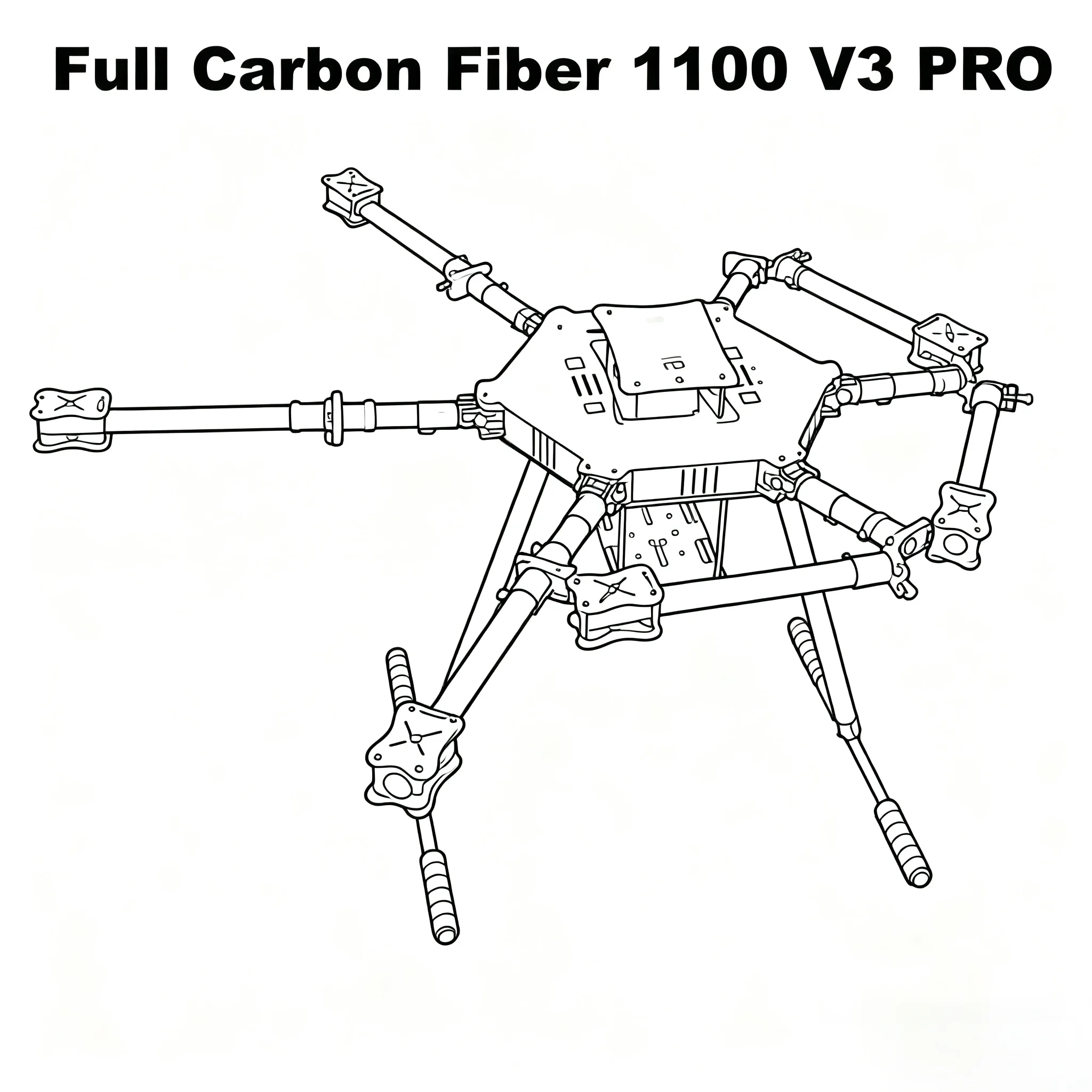 Angeltoy LX1100 V3 PRO all Carbon Fiber 1100mm Six Rotor Frame Flight Controller Drone Hexa-Rotor