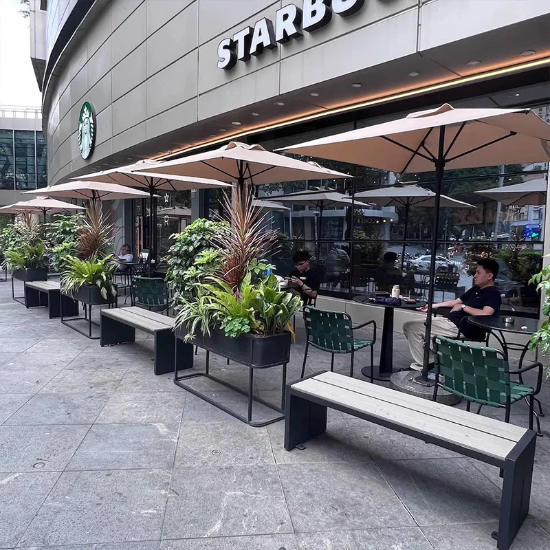 

Outdoor tables and chairs terrace Restaurant Garden Waterproof sunscreen rattan chair Cafe Leisure dining table