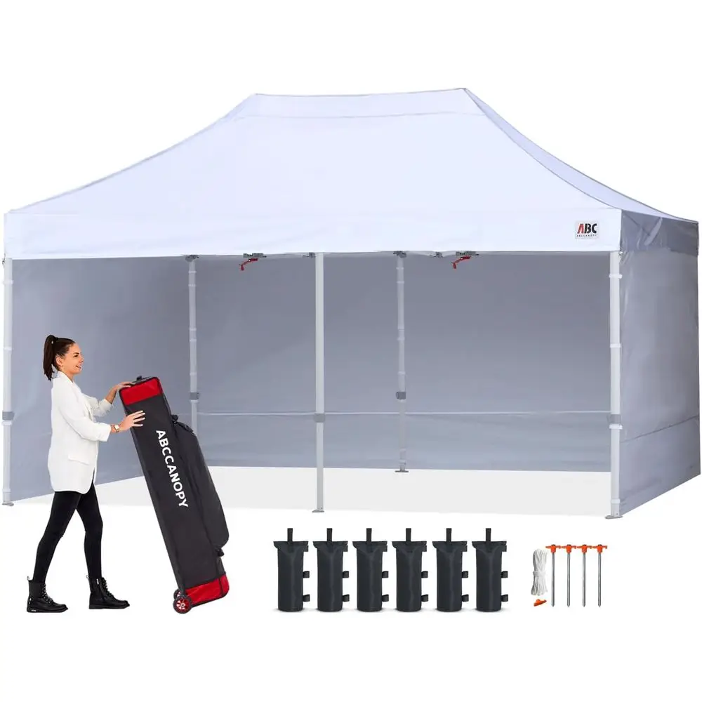 

10x20 White Commercial Easy-Up Tent with Sidewalls