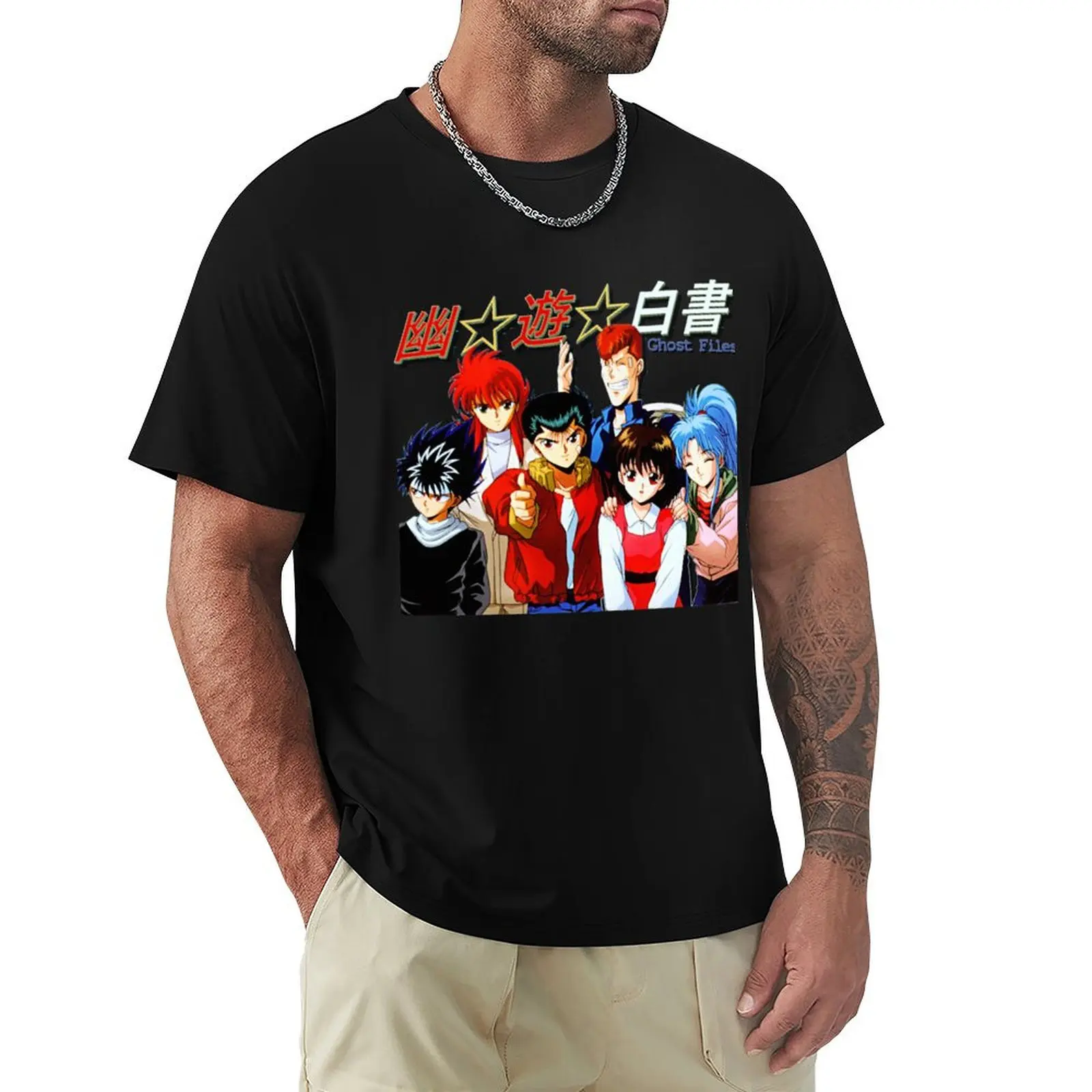 

Friends hakusho yu ghost files poster T-Shirt designer shirts summer clothes tees anime tshirt men tshirt