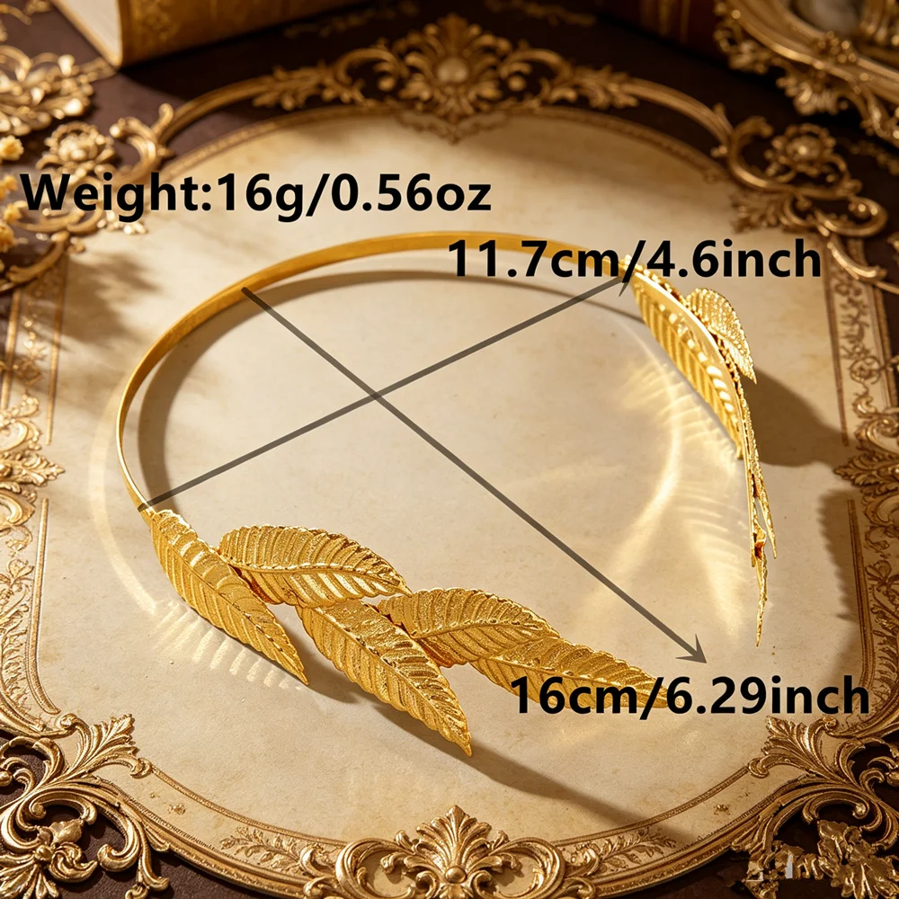 New Retro Gold Color Leaf Headband Headpiece Crown Tiara Headdress Goddes#
