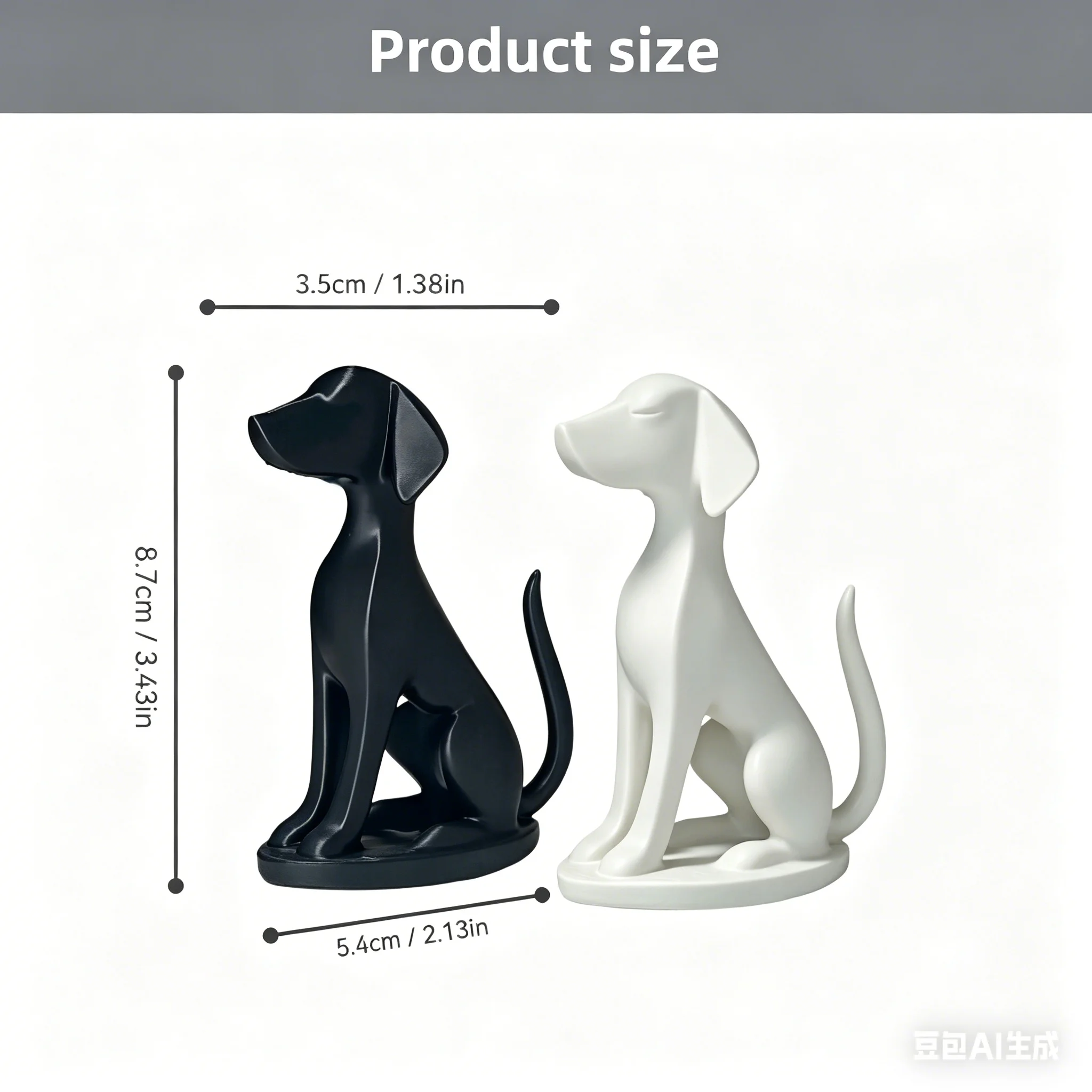 Abstract Sitting Dog Sculpture,  Modern Minimalist Dog Figurine, Home Decor for Dog Lovers, Desk Shelf Ornament - view 6
