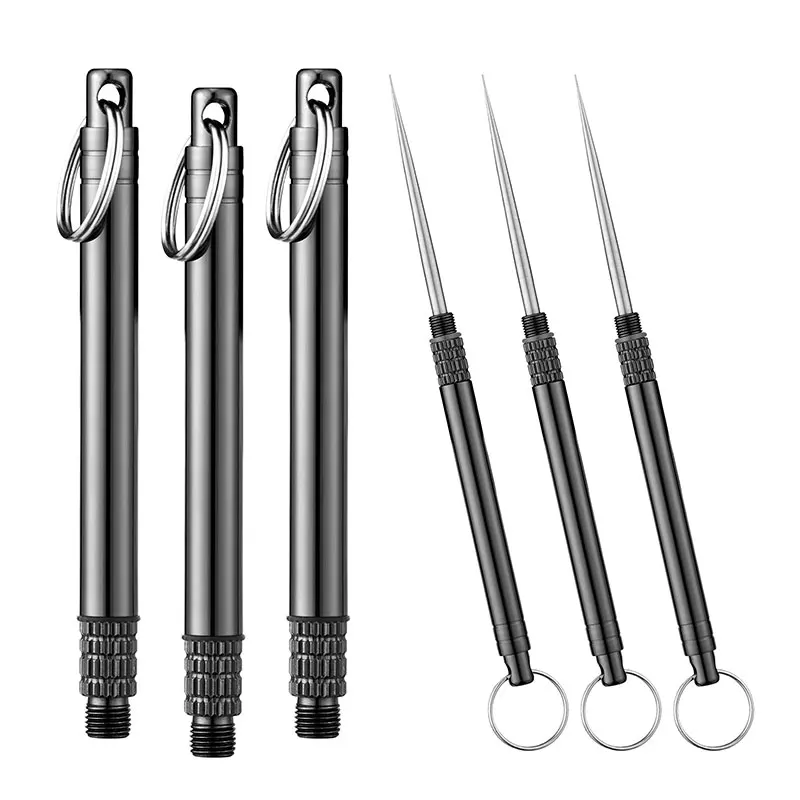 Portable Titanium Toothpicks Holder Stainless Steel Metal Toothpicks Reusable Mini Toothpick for Home Outdoor