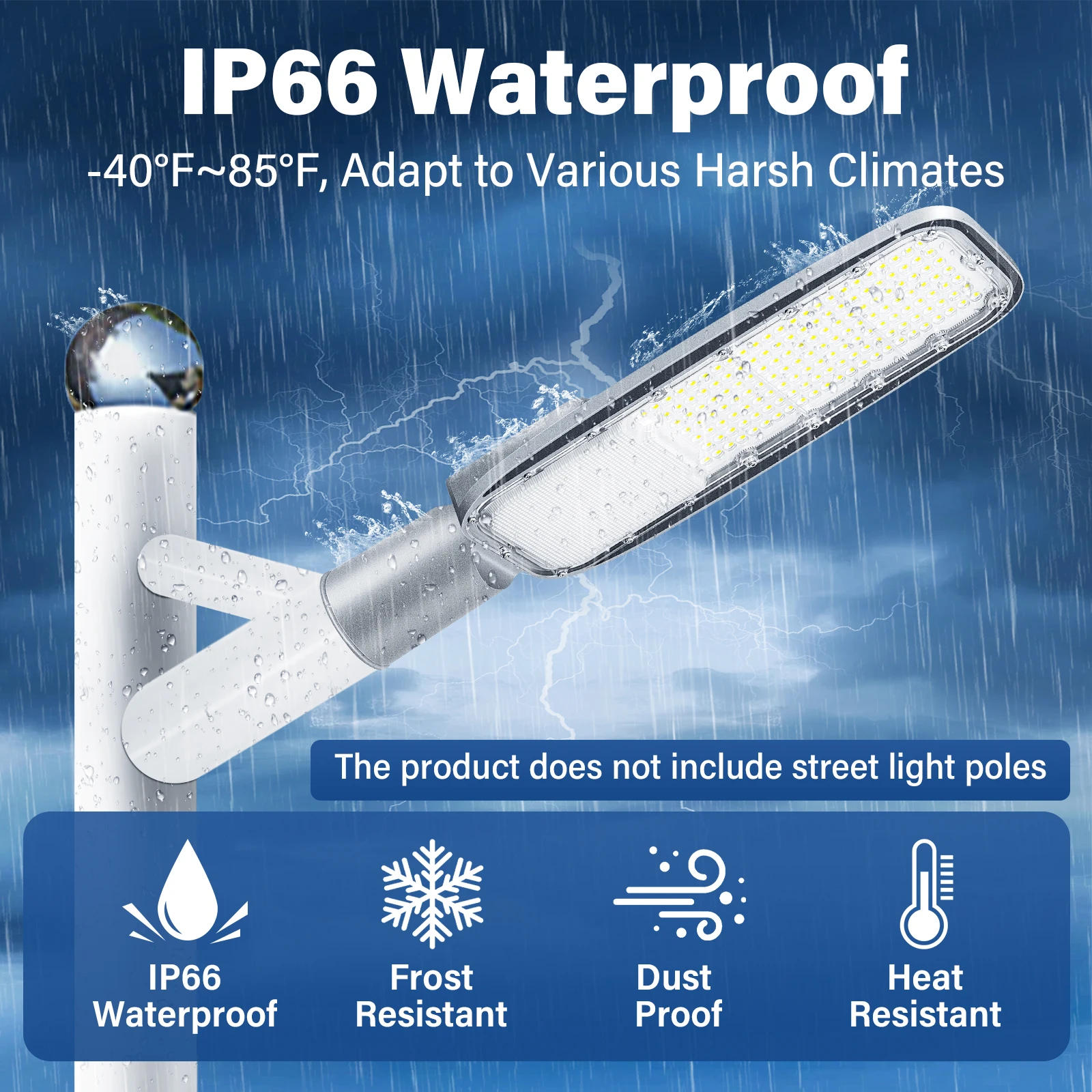 SKYWORLD 30 واط 50 واط 100 واط 150 واط 200 واط LED ضوء الشارع 3500 كيلو-6500 كيلو في الهواء الطلق الكاشف مصباح الحديقة الطريق مسار الإضاءة 265 فولت IP66