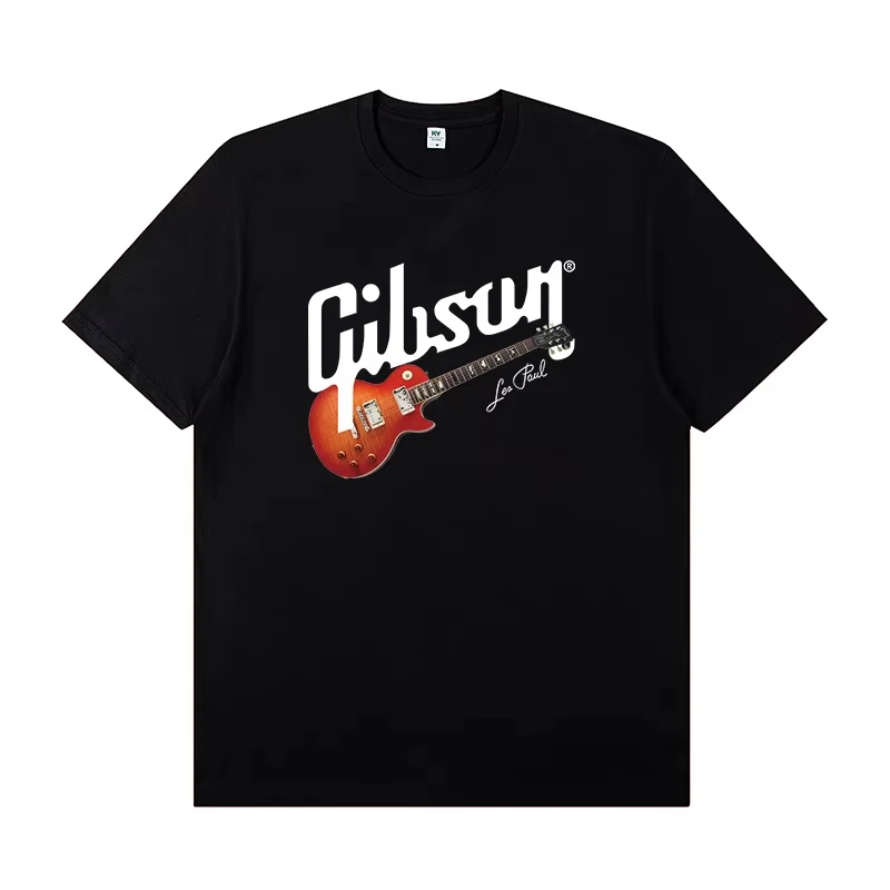 Coleção Slash 2025, Camiseta de Manga Curta Gibson Les Paul, Fantasia de Banda de Rock, Roupas de Verão, Camisetas Gráficas
