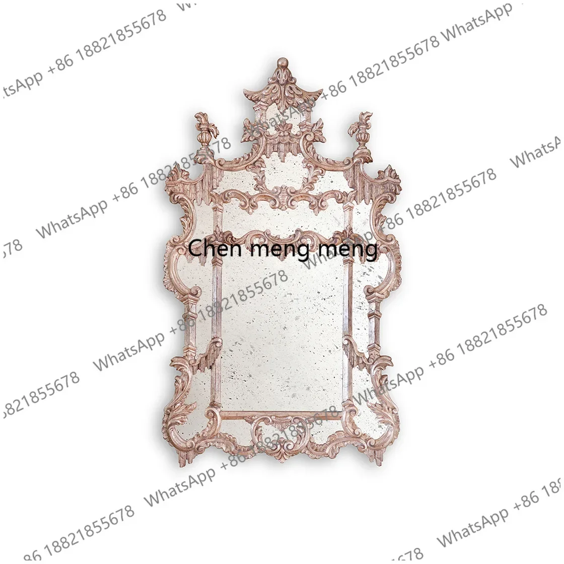 A139European retro carved makeup wall hanging living room fireplace French decorative dressing mirror