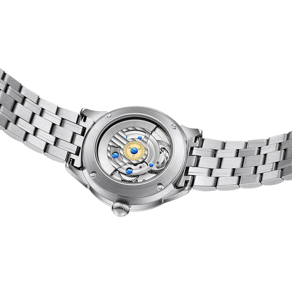 Часы 43 мм, мужские автоматические механические солнцезащитные часы с турбийоном и звездой, водонепроницаемые деловые модные часы для пожилых людей