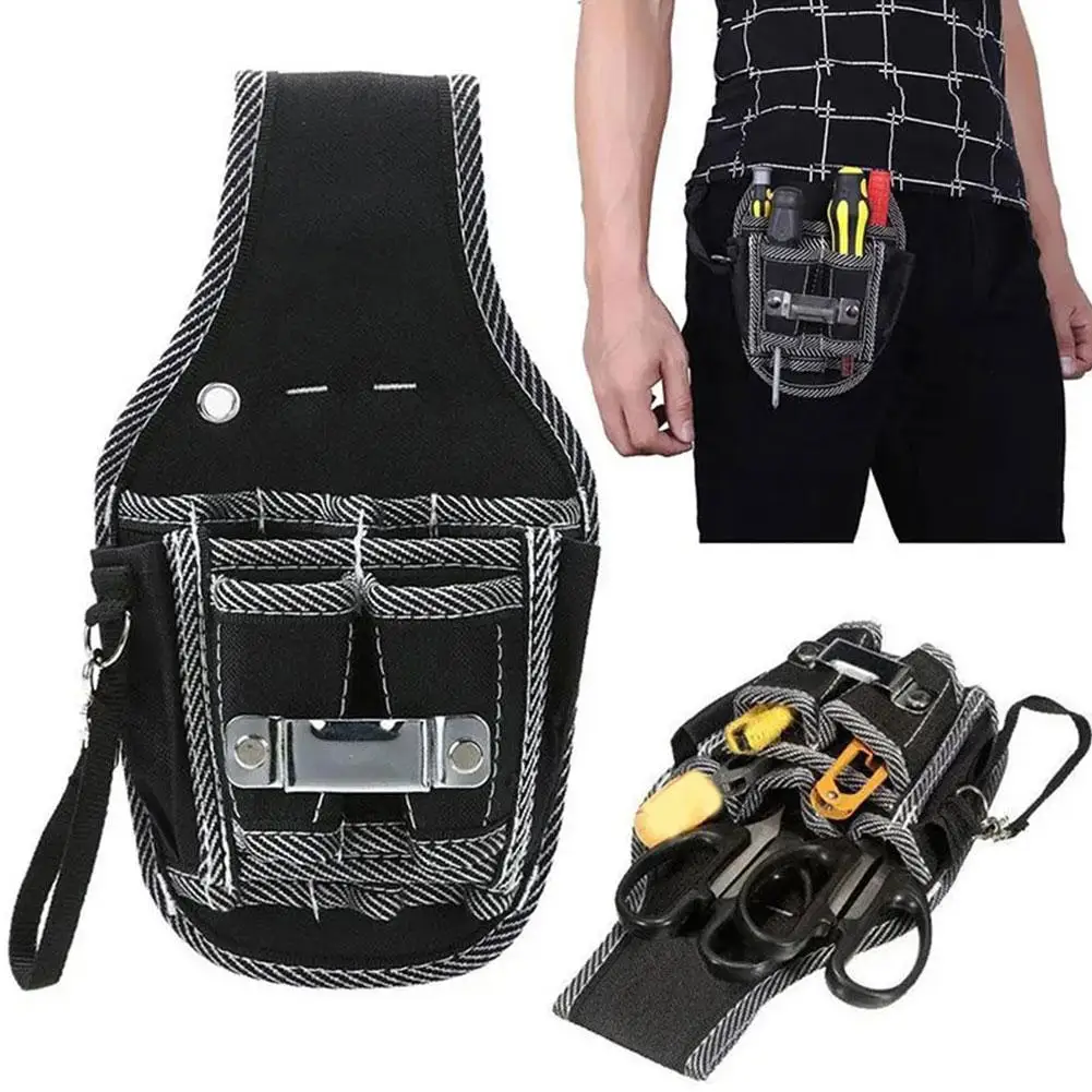 1pcs Maintenance Man Tool Storage Waist Bag Multifunctional Portable Hardware Tool Waist Bag Canvas Tool Storage Bag