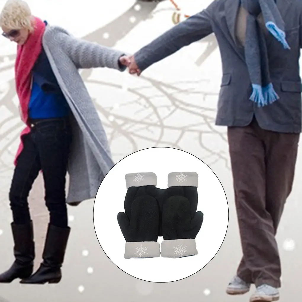 3pcs/set Couple Gloves Polar Fleece Lovers Winter Thicken Warm Glove Sweethearts Christmas Gift Romantic Couples Mittens