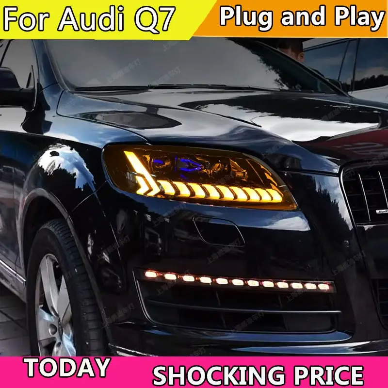 

Car Styling Head Lamp for Audi Q7 Headlights 2006-2015 Q7 LED Headlight Projector Lens DRL Animation Automotive Accessories