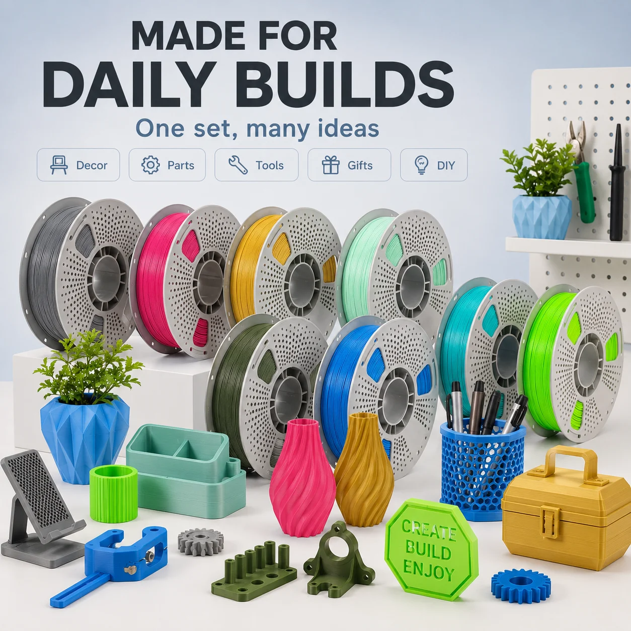 PETG 3D Printer Filament 1.75mm, Multi-Option Bundles Collection (10-Pack Matte, 14-Pack Gradient/Crystal/Metallic, & 16-Pack Sets A/B), 1kg per Spool, High Toughness, Dimensional Accuracy +/- 0.03mm, Fits Most FDM Printers