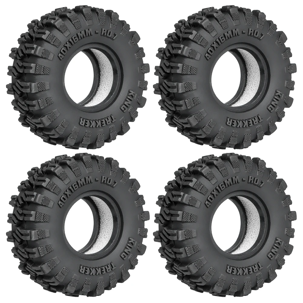RC 4PCS 0.7-Inch Tires, 40×16mm, Suitable for AXIAL 1/30 SCX30 Remote-Controlled Tracked Vehicles.
