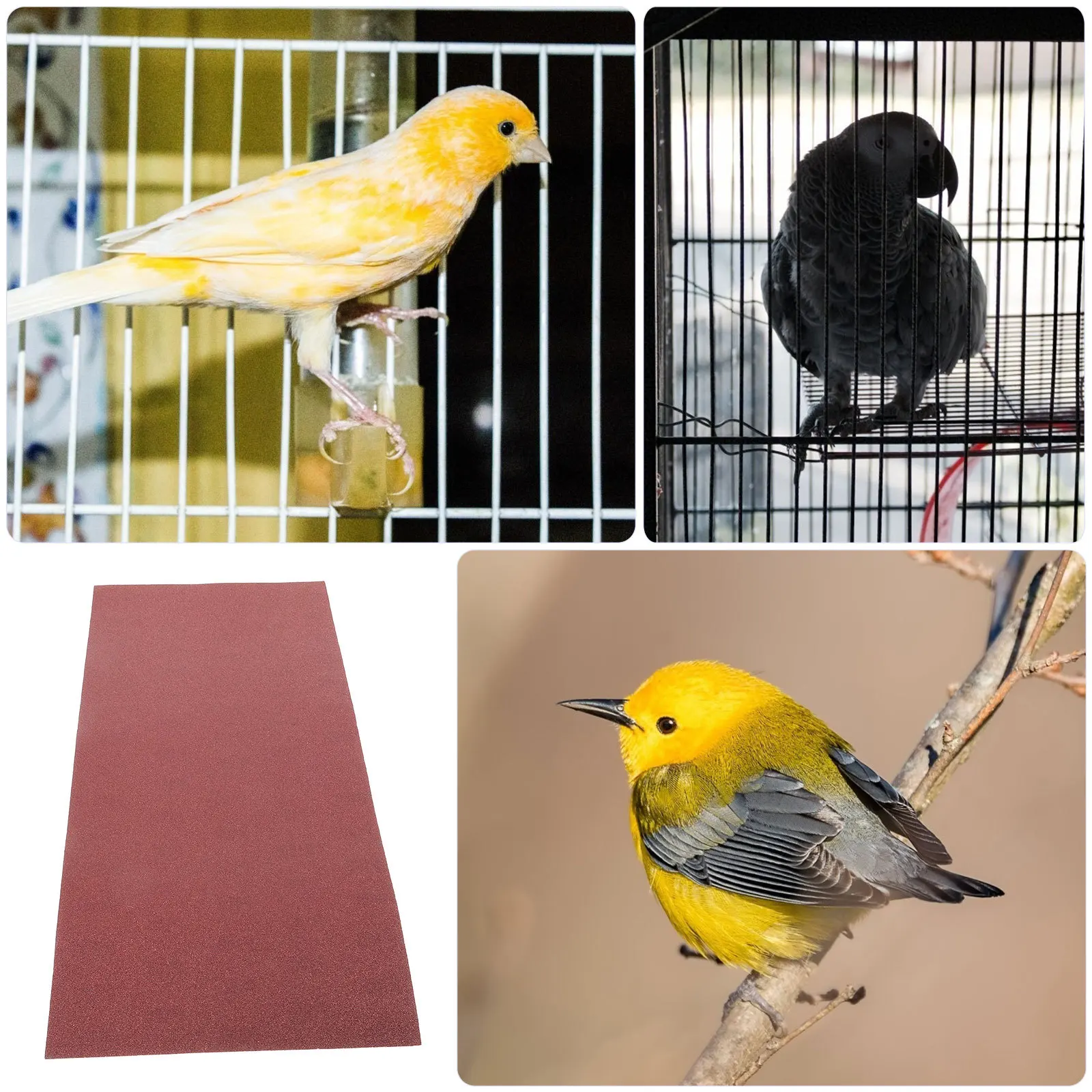 

2Pcs Bird Gravel Paper Liner Wear-Resistant Abrasive Cage Mat for Claw Trimming Parakeets Parrots Cockatiels Supplies