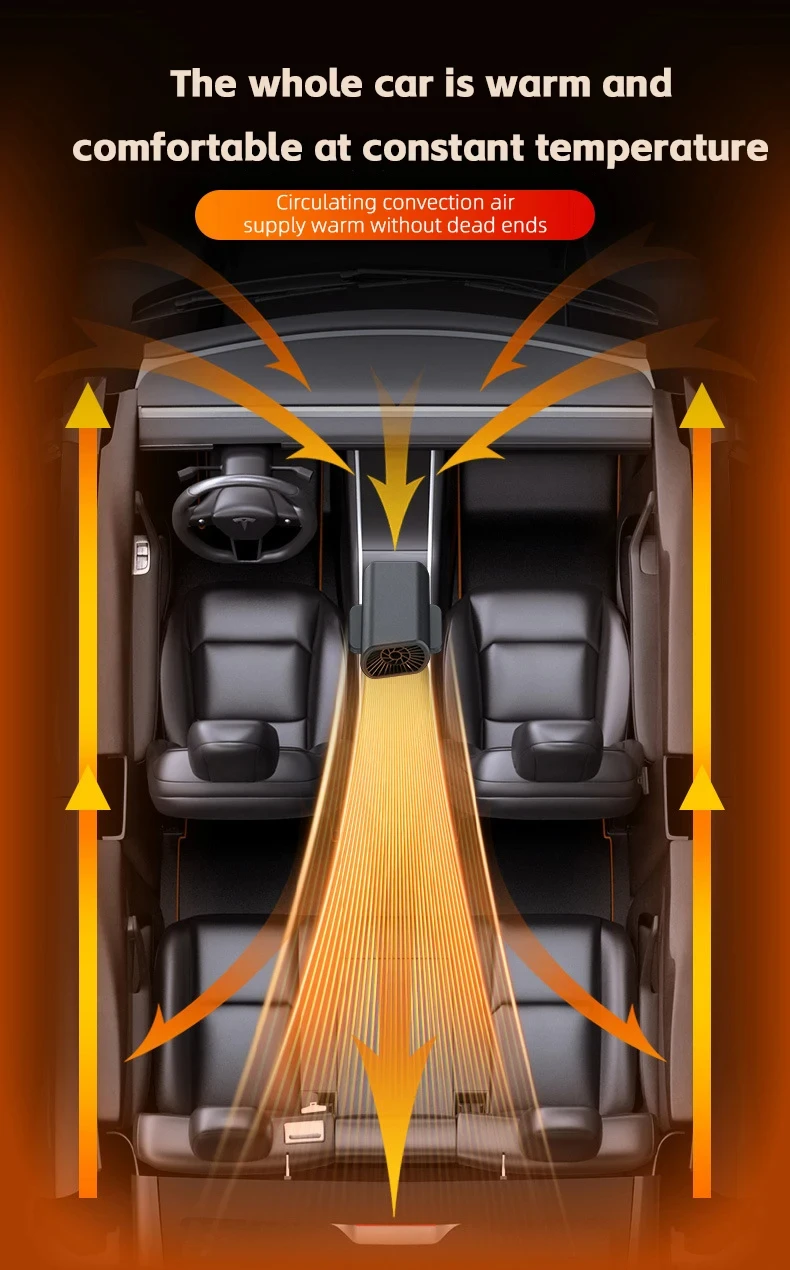 Autoheizung Winter Schnellheizung 12V Elektrischer Heizlüfter Windschutzscheiben-Enteisung Entfrostung Heizung für Auto Reise Wohnmobil 2026 – Detail 8