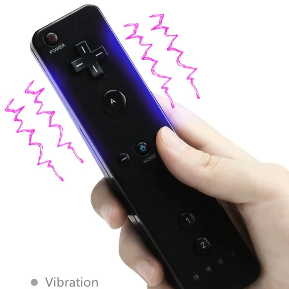 Set de Controladores Inalámbricos para Wii y Wii U, Joystick Izquierdo Nunchuk, Control Remoto con Vibración Derecha, con Funda de Silicona y Correa para la Muñeca