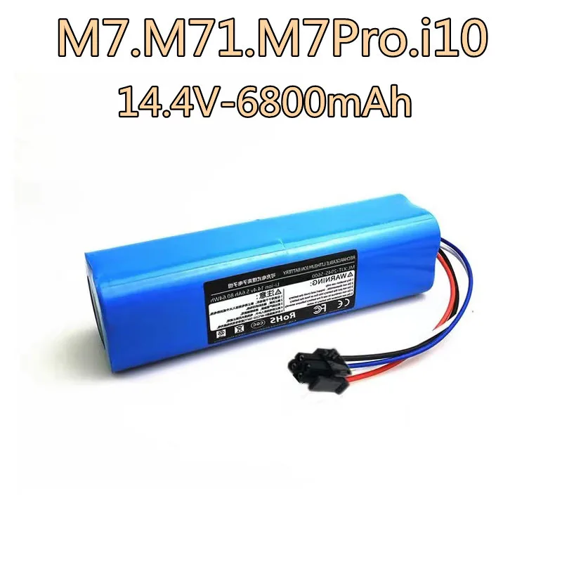 14.4V. 6800mAh. Batteria ad alta capacità adatta per spazzatrice Midea M7. M71. M7Pro. Aspirapolvere. i10. Batteria al litio di lunga durata