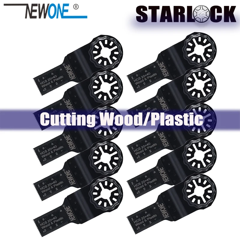 

NEWONE 3/4 Inch HCS Standard Starlock E-cut Multi Saw Blade Pack Oscillating Tool Blades for Cutting Wood Drywall Plastics