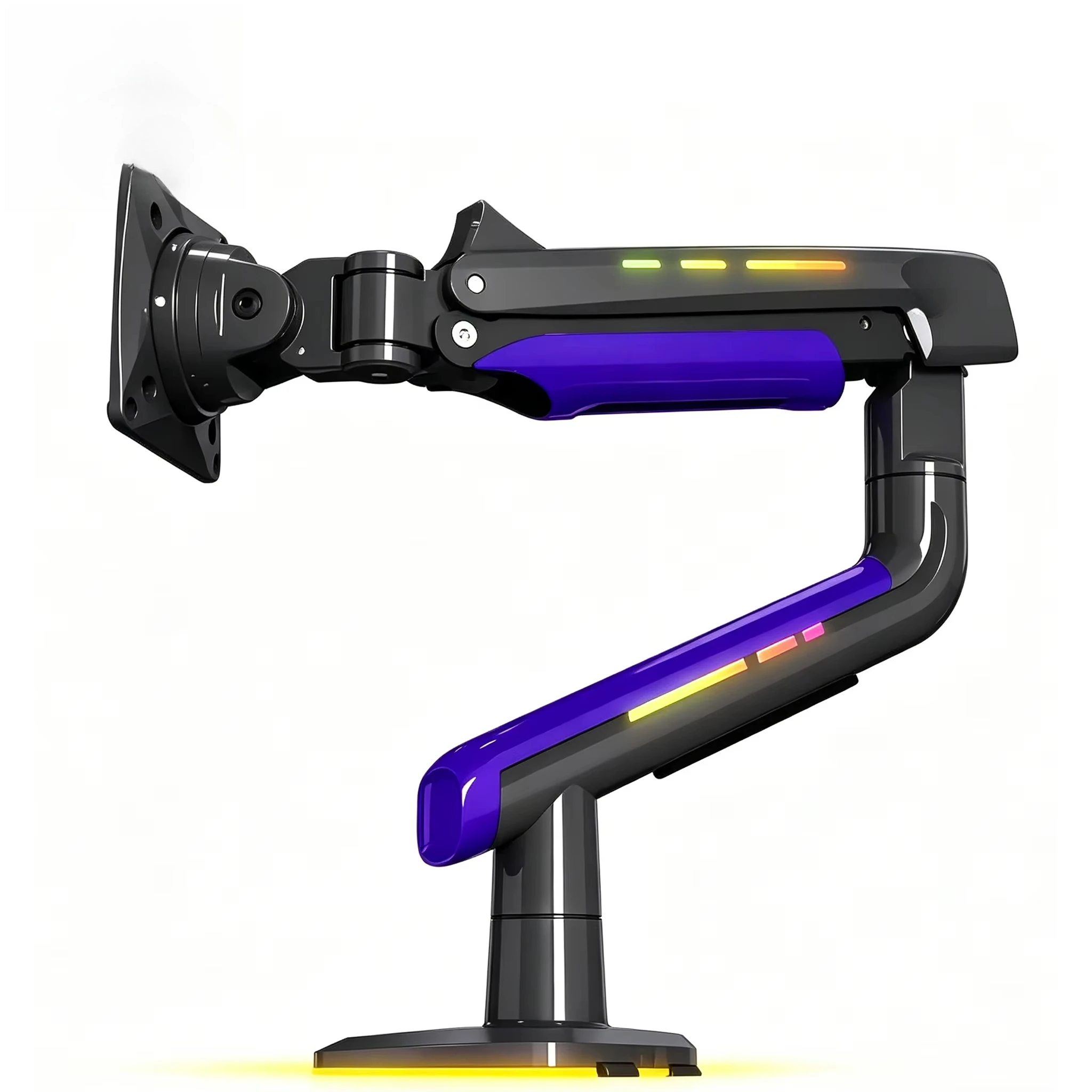 G60 Curved Display Bracket Robotic Arm, RGB Lighting Effects Gaming Computer Rotating Suspension Lifting Display Bracket
