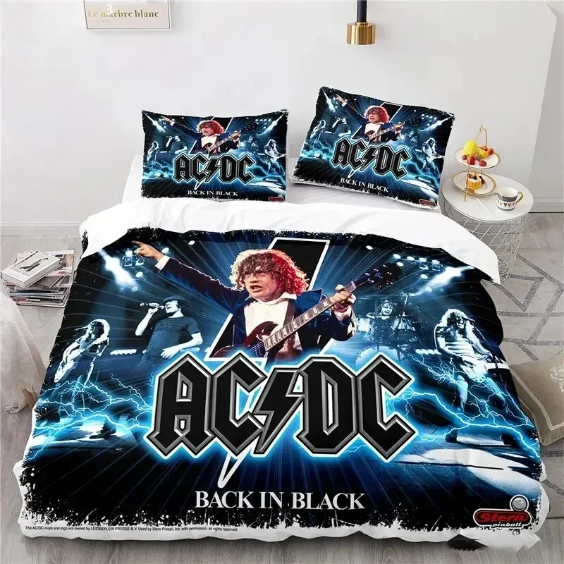 3D Printed Rock Band AC DC Bedding Set Duvet Cover Bedroom Comforter Single Twin King Size Quilt Cover Home Textile 3PCS