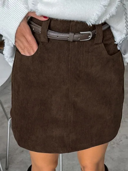 Slimming High Waist Retro Women's  Skirt Faionable Bodycon Skirts Polyester Fabric Autumn Winter ort Skirts