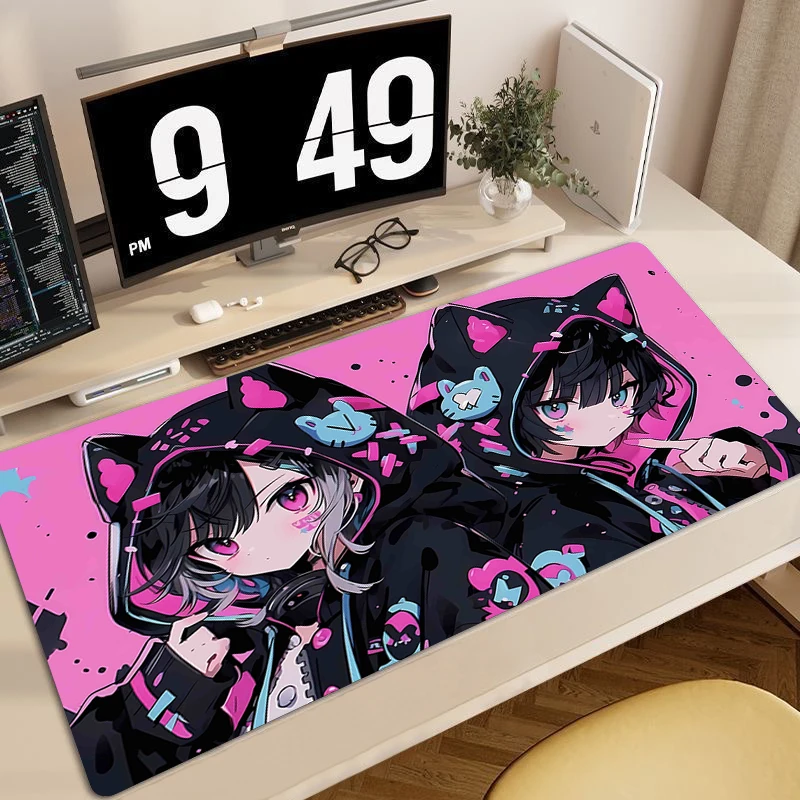 

Gaming Mouse Pad Anime Large Rubber Mouse Mat Game Locking Edge Mousepad Laptop Computer Desk Mat HD Print Keyboard Pad Carpet