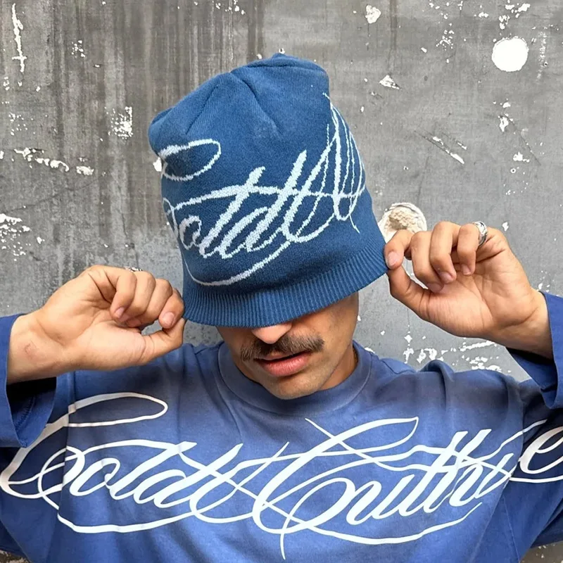 Neuer Modetrend im Herbst und Winter, gestrickte Mütze, personalisierte Straßenmütze mit winddichter, warmer Hip-Hop-Mütze.